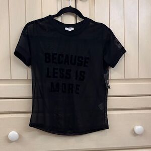 Ardene Black Mesh Short Sleeve Tee